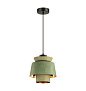 4992/1A PENDANT ODL23 381 зеленый/золотой/металл/экокожа Подвес E27 60W KRESSA